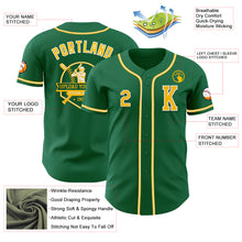 Загрузить изображение в средство просмотра галереи, Custom Kelly Green Gold-White Authentic Baseball Jersey