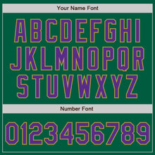 Загрузить изображение в средство просмотра галереи, Custom Kelly Green Purple-Old Gold Authentic Baseball Jersey