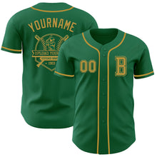Загрузить изображение в средство просмотра галереи, Custom Kelly Green Old Gold Authentic Baseball Jersey