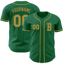 Загрузить изображение в средство просмотра галереи, Custom Kelly Green Old Gold Authentic Baseball Jersey