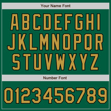 Laden Sie das Bild in den Galerie-Viewer, Custom Kelly Green Old Gold-Black Authentic Baseball Jersey