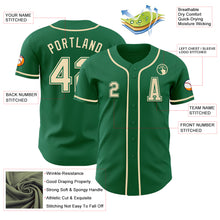 Laden Sie das Bild in den Galerie-Viewer, Custom Kelly Green Cream Authentic Baseball Jersey