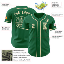 Laden Sie das Bild in den Galerie-Viewer, Custom Kelly Green Cream Authentic Baseball Jersey