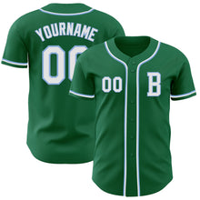 Загрузить изображение в средство просмотра галереи, Custom Kelly Green White-Light Blue Authentic Baseball Jersey