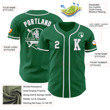 Laden Sie das Bild in den Galerie-Viewer, Custom Kelly Green White-Gray Authentic Baseball Jersey