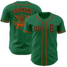 Загрузить изображение в средство просмотра галереи, Custom Kelly Green Black-Orange Authentic Baseball Jersey