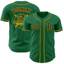 Charger l'image dans la galerie, Custom Kelly Green Black-Gold Authentic Baseball Jersey