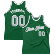 Загрузить изображение в средство просмотра галереи, Custom Kelly Green Gray-White Authentic Throwback Basketball Jersey