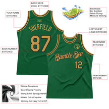 Загрузить изображение в средство просмотра галереи, Custom Kelly Green Old Gold-Black Authentic Throwback Basketball Jersey