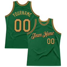 Загрузить изображение в средство просмотра галереи, Custom Kelly Green Old Gold-Black Authentic Throwback Basketball Jersey