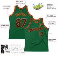 Загрузить изображение в средство просмотра галереи, Custom Kelly Green Black-Orange Authentic Throwback Basketball Jersey