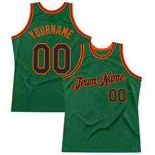 Загрузить изображение в средство просмотра галереи, Custom Kelly Green Black-Orange Authentic Throwback Basketball Jersey