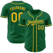 Загрузить изображение в средство просмотра галереи, Custom Kelly Green Gold Authentic Baseball Jersey
