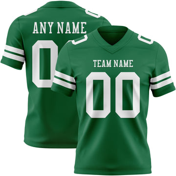 Custom Kelly Green White Authentic Football Jersey