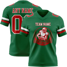 Load image into Gallery viewer, Custom Kelly Green Red-White Authentic Football Jersey