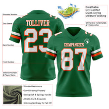 Загрузить изображение в средство просмотра галереи, Custom Kelly Green White-Orange Authentic Football Jersey