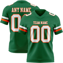 Загрузить изображение в средство просмотра галереи, Custom Kelly Green White-Orange Authentic Football Jersey