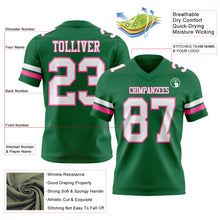 Загрузить изображение в средство просмотра галереи, Custom Kelly Green White-Pink Authentic Football Jersey