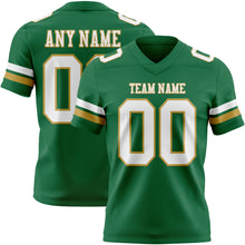 Загрузить изображение в средство просмотра галереи, Custom Kelly Green White-Old Gold Authentic Football Jersey