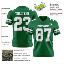 Загрузить изображение в средство просмотра галереи, Custom Kelly Green White-Gray Authentic Football Jersey