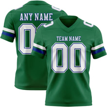 Загрузить изображение в средство просмотра галереи, Custom Kelly Green White-Royal Authentic Football Jersey
