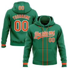 Laden Sie das Bild in den Galerie-Viewer, Custom Stitched Kelly Green Orange-White Baseball Pullover Sweatshirt Hoodie