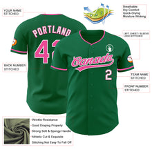 Load image into Gallery viewer, Custom Kelly Green Pink-White Authentic Baseball Jersey