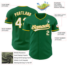 Load image into Gallery viewer, Custom Kelly Green White-Gold Authentic Baseball Jersey