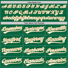 Load image into Gallery viewer, Custom Kelly Green White-Old Gold Authentic Baseball Jersey