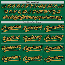 Load image into Gallery viewer, Custom Kelly Green Old Gold-Black Authentic Baseball Jersey