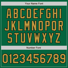 Load image into Gallery viewer, Custom Kelly Green Old Gold-Black Authentic Baseball Jersey