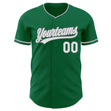 Load image into Gallery viewer, Custom Kelly Green White-Gray Authentic Baseball Jersey