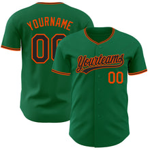 Load image into Gallery viewer, Custom Kelly Green Black-Orange Authentic Baseball Jersey