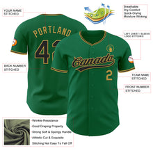 Laden Sie das Bild in den Galerie-Viewer, Custom Kelly Green Black-Old Gold Authentic Baseball Jersey