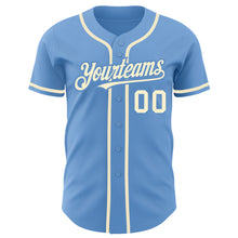 Загрузить изображение в средство просмотра галереи, Custom Light Blue Cream Authentic Baseball Jersey