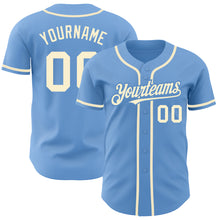 Загрузить изображение в средство просмотра галереи, Custom Light Blue Cream Authentic Baseball Jersey