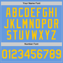 Load image into Gallery viewer, Custom Light Blue Yellow Mesh Authentic Throwback Baseball Jersey