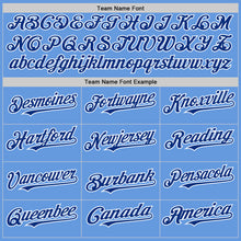 Load image into Gallery viewer, Custom Light Blue Royal-White Mesh Authentic Throwback Baseball Jersey