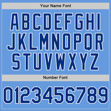 Load image into Gallery viewer, Custom Light Blue Royal-White Mesh Authentic Throwback Baseball Jersey