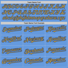 Load image into Gallery viewer, Custom Light Blue Old Gold-Royal Mesh Authentic Throwback Baseball Jersey