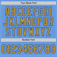 Load image into Gallery viewer, Custom Light Blue Old Gold-Royal Mesh Authentic Throwback Baseball Jersey