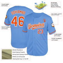 Загрузить изображение в средство просмотра галереи, Custom Light Blue Orange-White Mesh Authentic Throwback Baseball Jersey