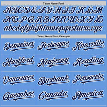 Load image into Gallery viewer, Custom Light Blue Navy-White Mesh Authentic Throwback Baseball Jersey