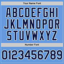 Load image into Gallery viewer, Custom Light Blue Navy-White Mesh Authentic Throwback Baseball Jersey