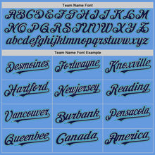 Load image into Gallery viewer, Custom Light Blue Navy Gray-Teal Mesh Authentic Throwback Baseball Jersey