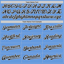 Load image into Gallery viewer, Custom Light Blue Black-White Mesh Authentic Throwback Baseball Jersey