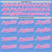 Load image into Gallery viewer, Custom Light Blue Pink-White Mesh Authentic Throwback Baseball Jersey