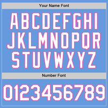 Load image into Gallery viewer, Custom Light Blue White-Pink Mesh Authentic Throwback Baseball Jersey