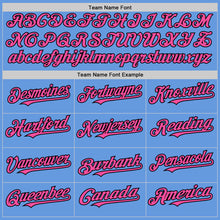 Load image into Gallery viewer, Custom Light Blue Pink-Black Mesh Authentic Throwback Baseball Jersey