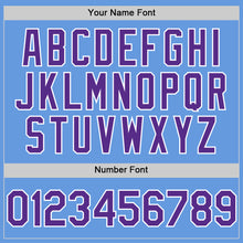 Load image into Gallery viewer, Custom Light Blue Purple-White Mesh Authentic Throwback Baseball Jersey